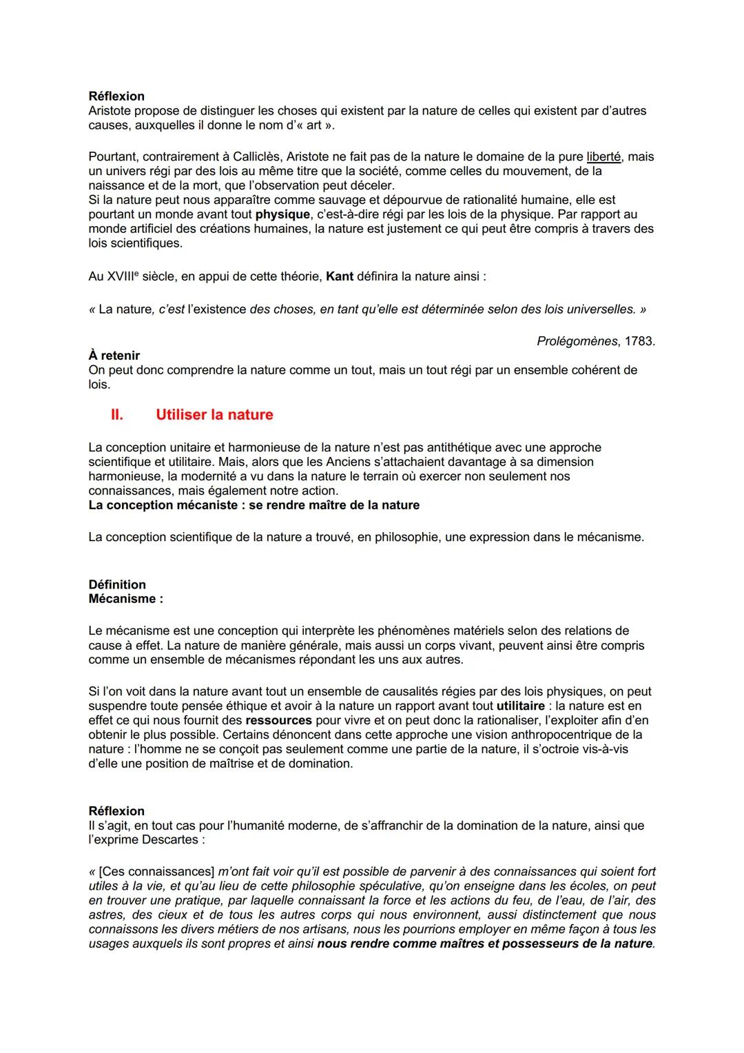 LA NATURE
Introduction:
L'idée de nature nous est familière: nous pouvons parler d'aimer la nature ou de la nature profonde
d'une personne,