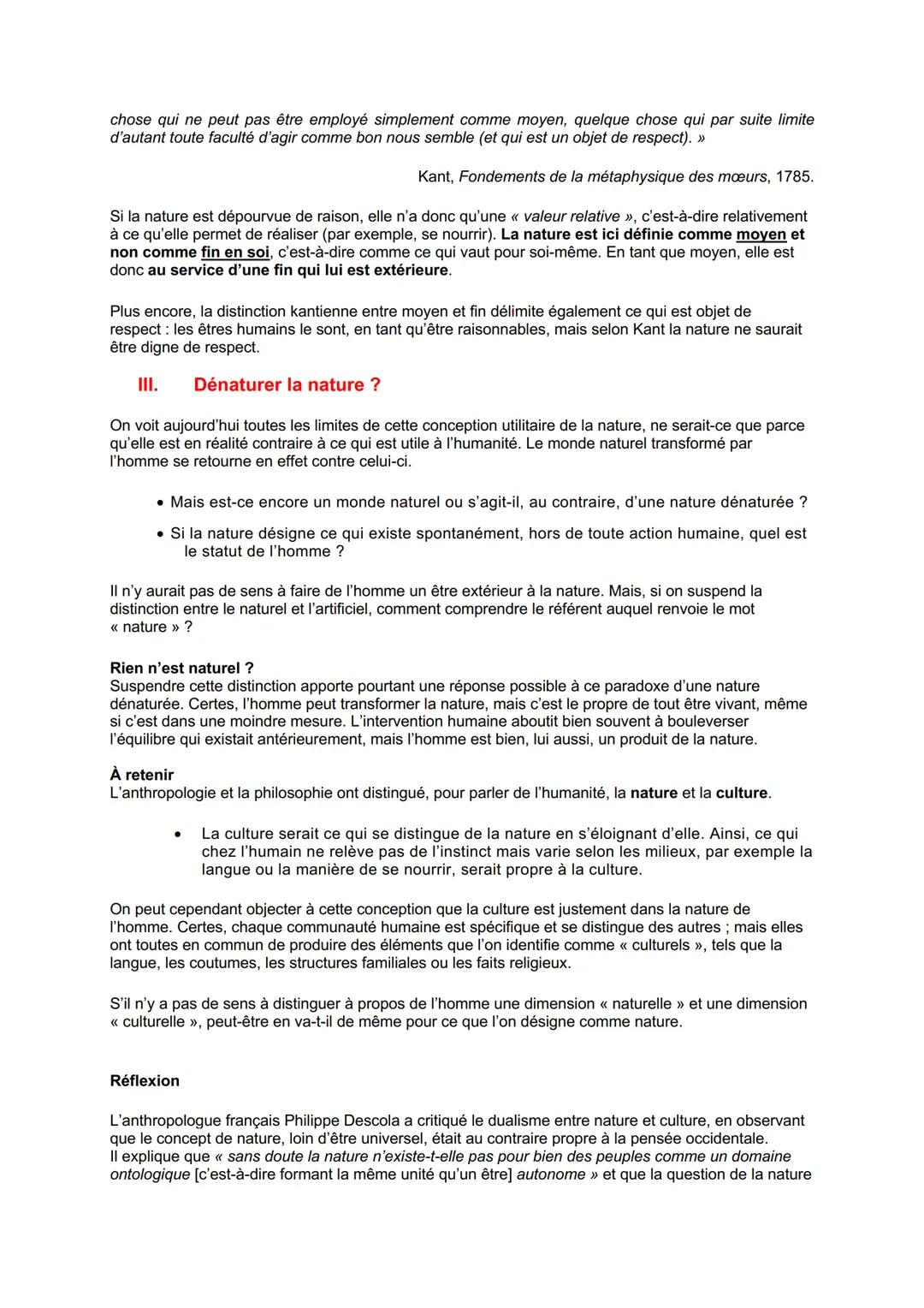 LA NATURE
Introduction:
L'idée de nature nous est familière: nous pouvons parler d'aimer la nature ou de la nature profonde
d'une personne,