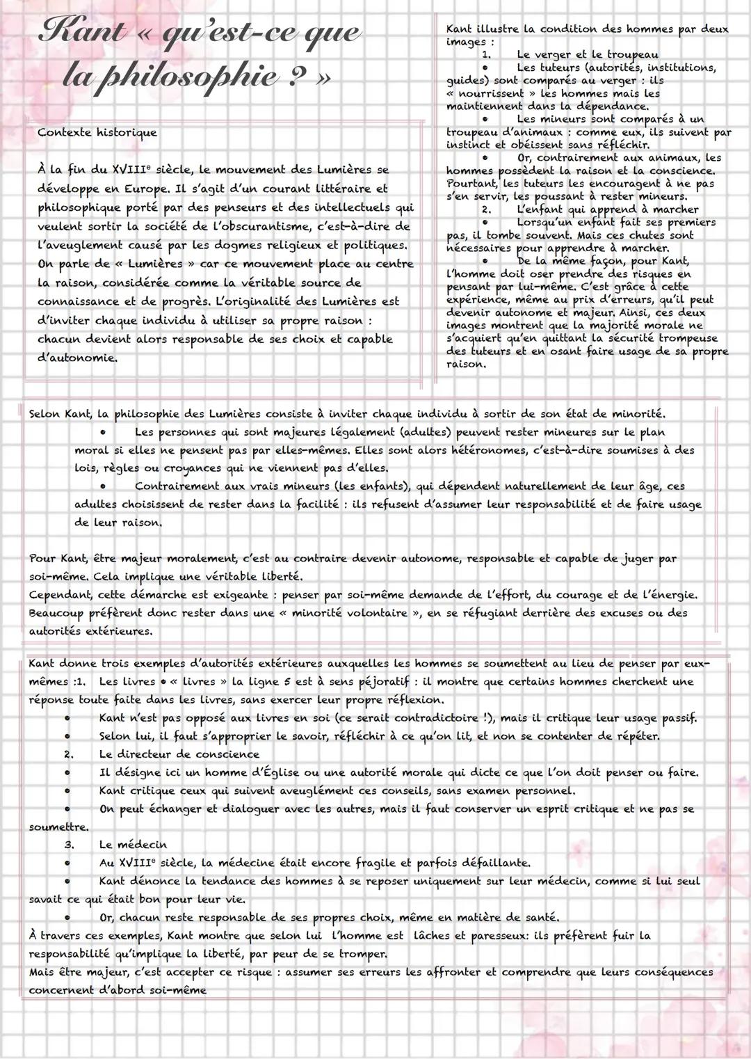 ## Kant << qu'est-ce que
la philosophie ? >>
### Contexte historique
À la fin du XVIIIe siècle, le mouvement des Lumières se
développe en