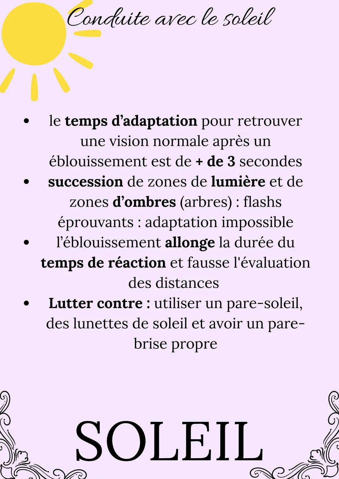 Fiche De Conduite
La Route (R)
Conduite dans des conditions difficiles
- nuit
- pluie
- brouillard
- neige
- verglas
- vent
- soleil # 2