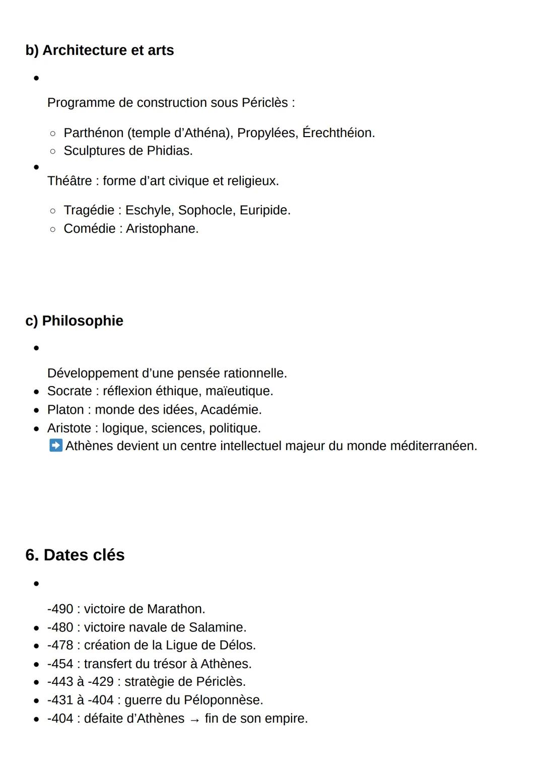 # Fiche de révision détaillée - Athènes et le monde
méditerranéen antique
1. Contexte historique et géopolitique
Le Ve siècle av. J.-C. co