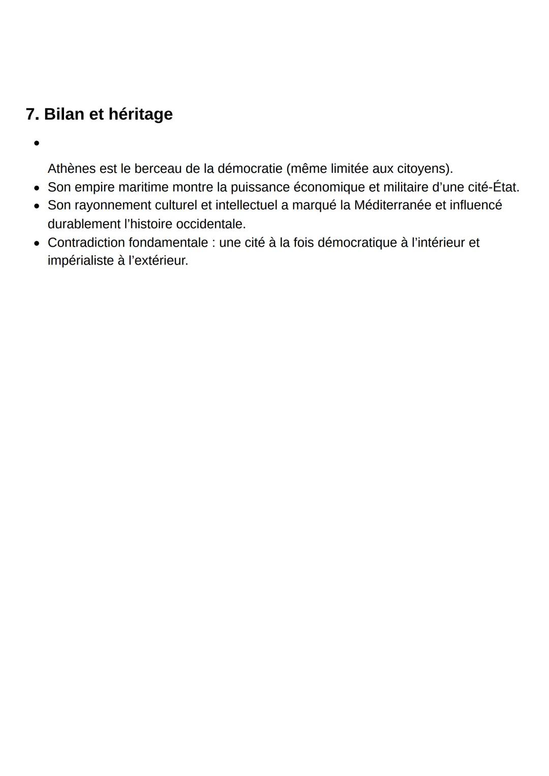 # Fiche de révision détaillée - Athènes et le monde
méditerranéen antique
1. Contexte historique et géopolitique
Le Ve siècle av. J.-C. co