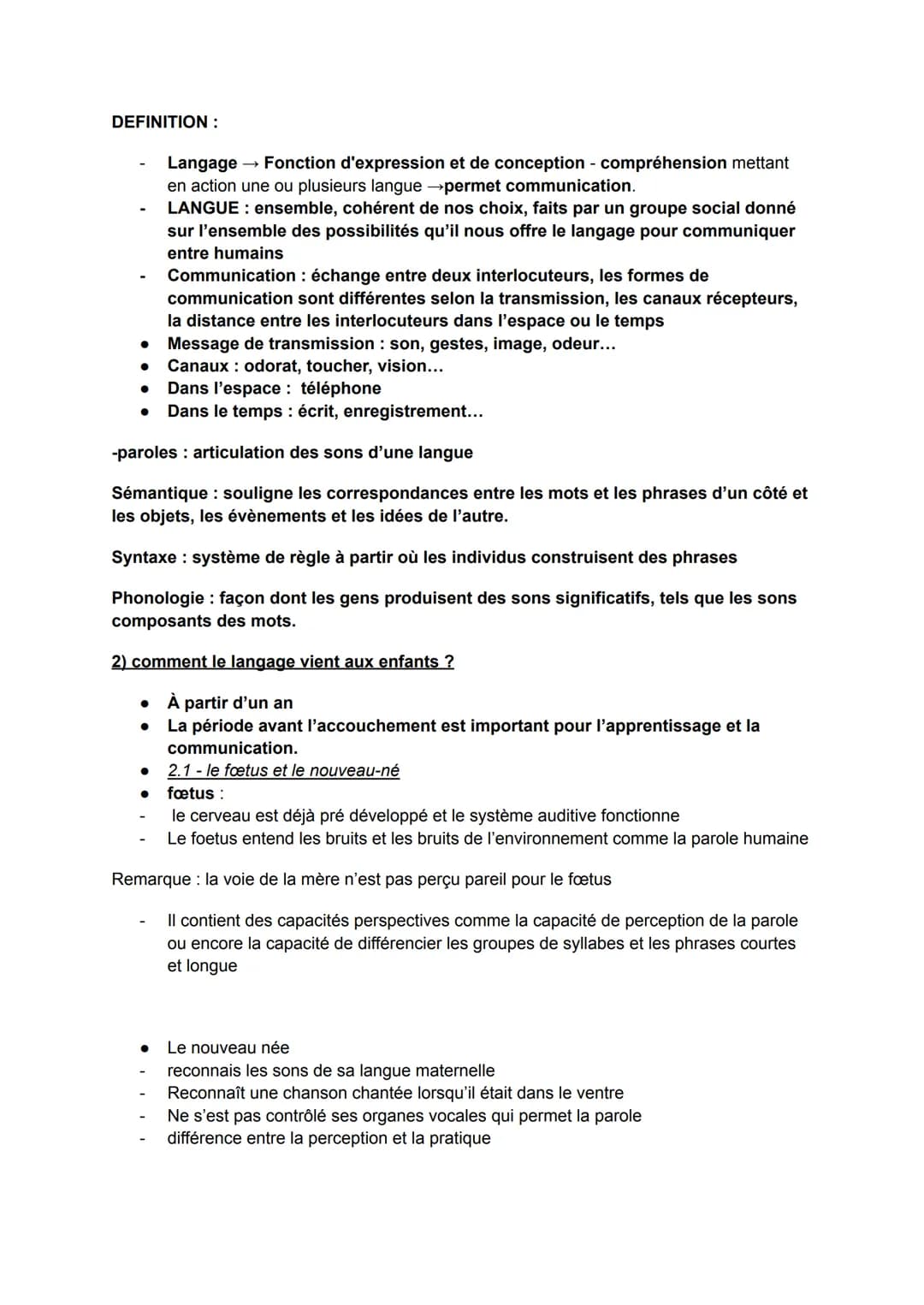 # Chap 2: Le développement du langage
0) Introduction
* Intérêt de beaucoup de disciplines
* Important: Communication
* → le langu
