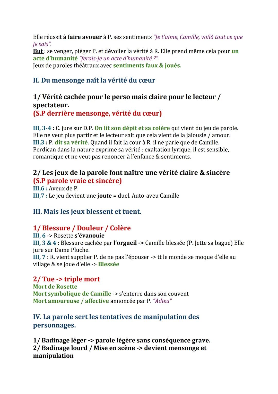 # Dissertations
I. Non les jeux de la parole de livrent pas des sentiments sincères -
> mais ce n'est pas grave.
1/ Badinage léger.
Pas d