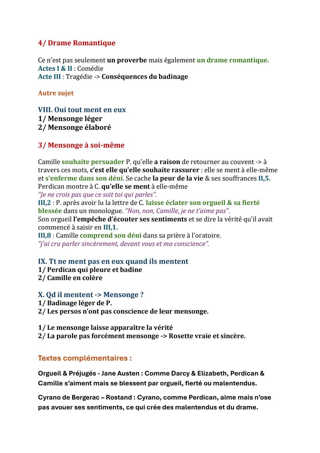 # Dissertations
I. Non les jeux de la parole de livrent pas des sentiments sincères -
> mais ce n'est pas grave.
1/ Badinage léger.
Pas d