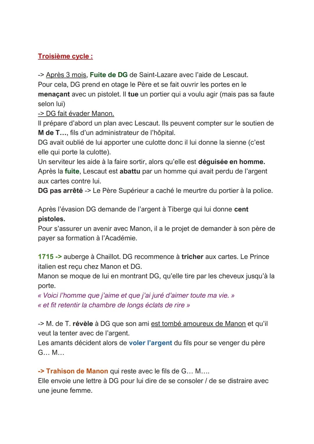 Manon Lescaut
AVIS DE L'AUTEUR -> Début récit
Rencontre entre Renoncour et DG à () qui lui raconte toute son histoire.
<< <
Manon Lescau