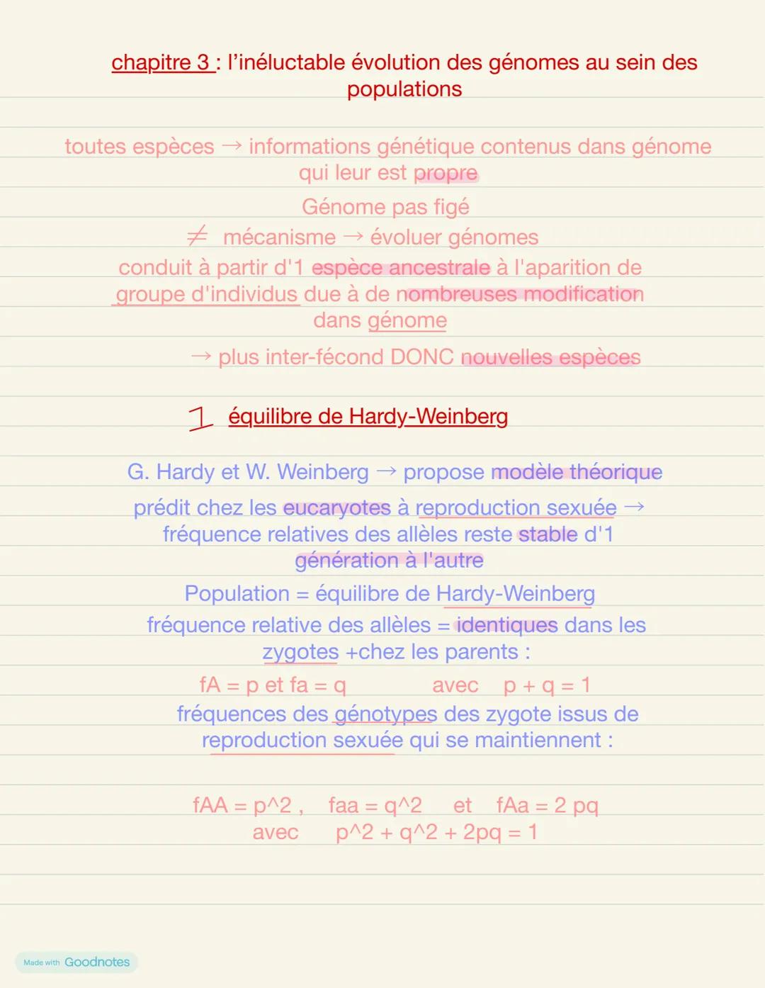 # chapitre 3: l'inéluctable évolution des génomes au sein des
populations
toutes espèces → informations génétique contenus dans génome
qui