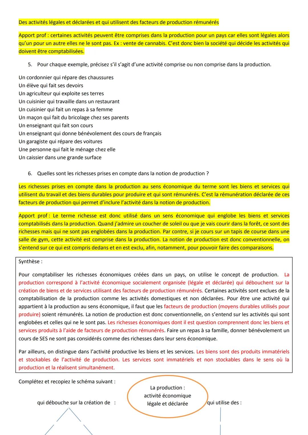 # Chapitre I: Comment crée-t-on des richesses et comment les mesure-t-on ?
Remarques préliminaires:
- En italique, ce sont les notions, in