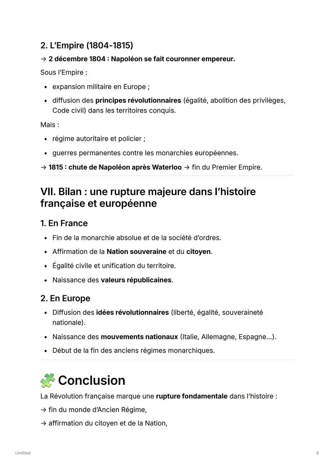 # LA RÉVOLUTION FRANÇAISE ET
# L'EMPIRE (1789-1815)
Thème: La naissance d'une France nouvelle
I. Les causes de la Révolution française (17
