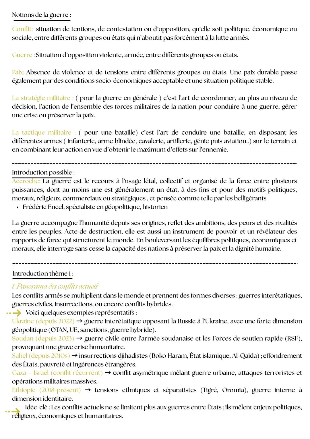 # HGGSP
Thème 1/ Axe 1
Plan axe 1:
Introduction: Formes de conflits et tentatives de paix dans le monde actuel.
* Panorama des conflits