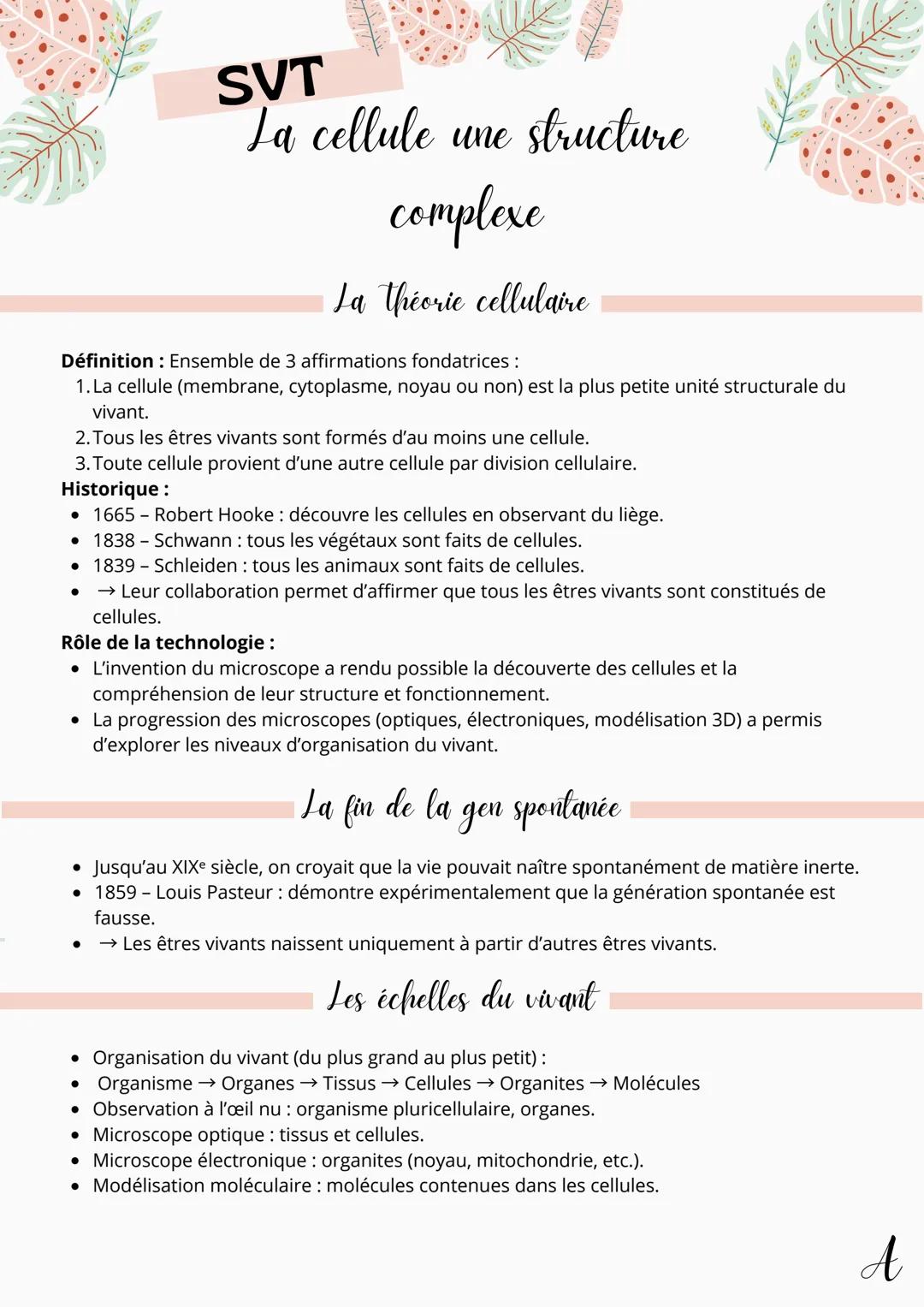 La cellule : une structure complexe