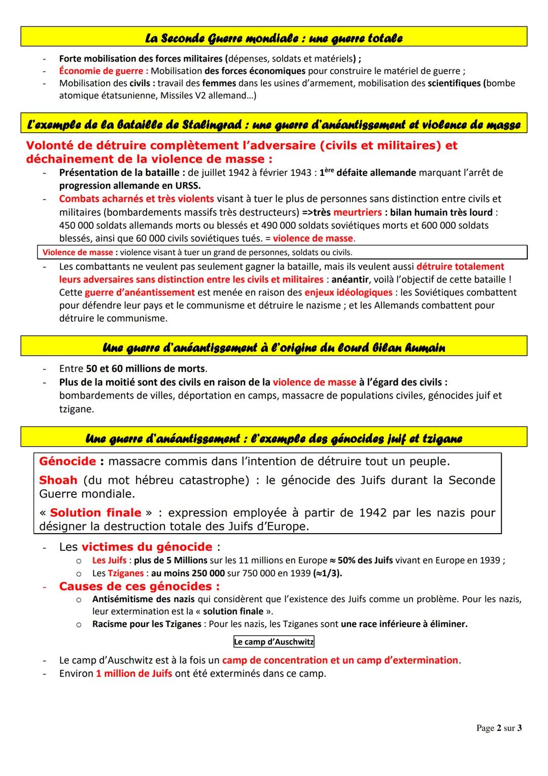 # La Seconde Guerre mondiale, une guerre d'anéantissement
1939-1945
Guerre d'anéantissement: guerre qui a pour objectif de détruire l'adve