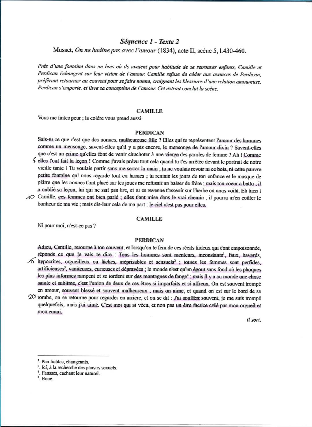 # On ne badine pas avec l'amour, Alfred de Musset, Acte II. Scène 5.
Introduction:
L'amour contrarié est un des grands thèmes du théâtre.
