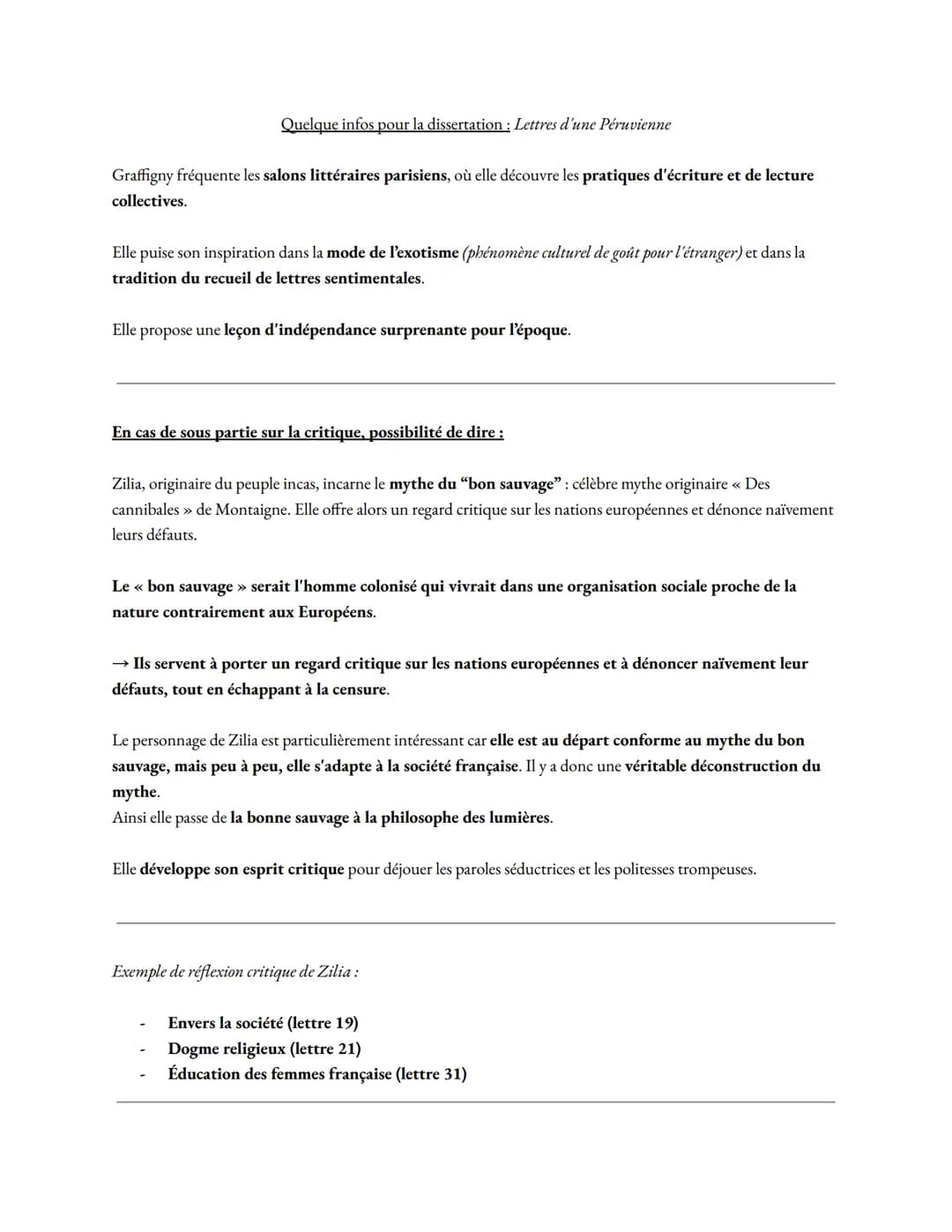 Quelque infos pour la dissertation: Lettres d'une Péruvienne
Graffigny fréquente les salons littéraires parisiens, où elle découvre les pra