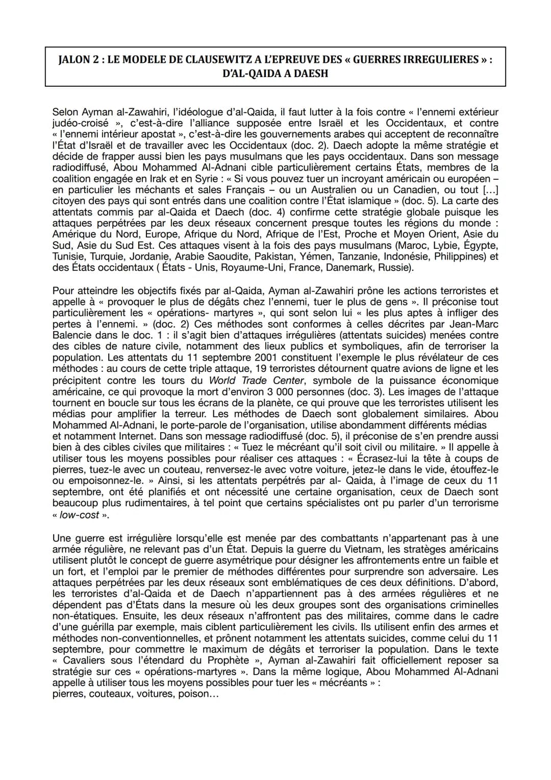 Thème 2: Faire la guerre, faire la paix: formes de conflits et mode de
résolution
Axe 1: La dimension politique de la guerre: des conflits i