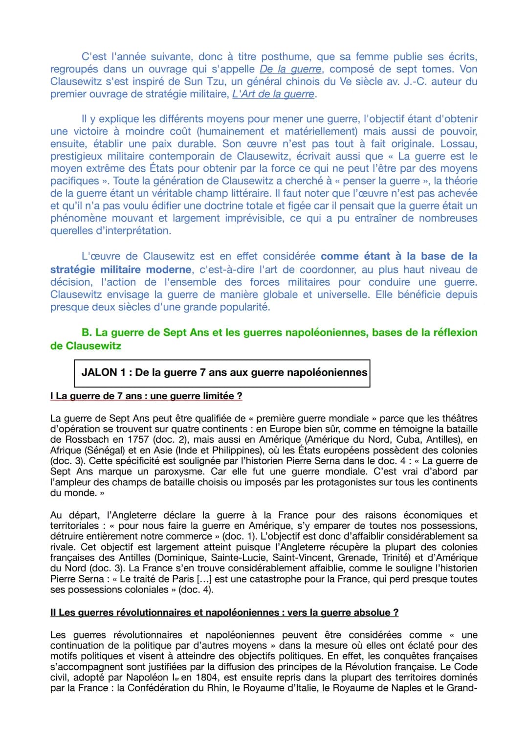 Thème 2: Faire la guerre, faire la paix: formes de conflits et mode de
résolution
Axe 1: La dimension politique de la guerre: des conflits i