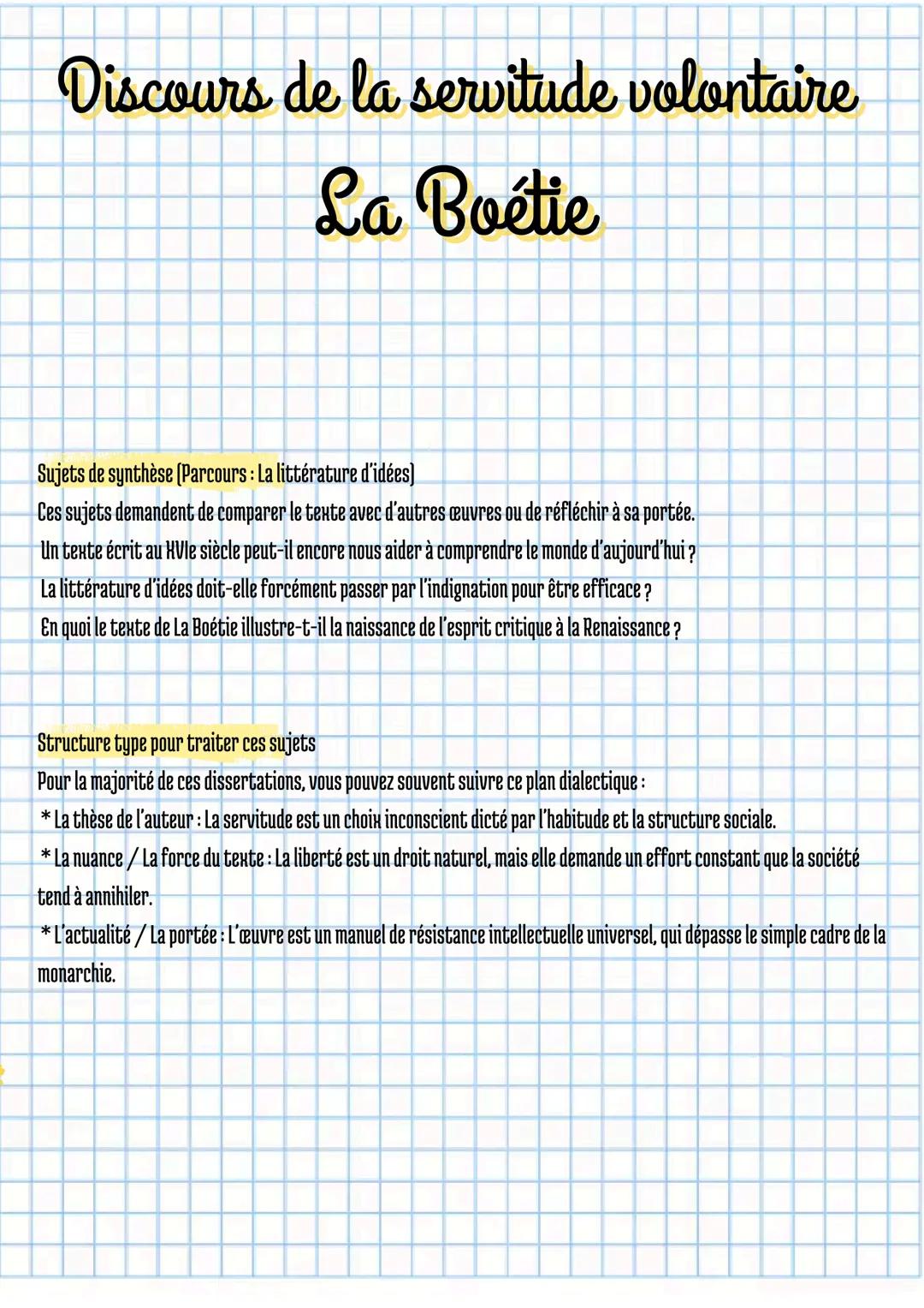 # Discours de la servitude volontaire
# La Boétie
# Sujets dissertation
Sujets sur le paradoxe du consentement
Ces sujets interrogent le