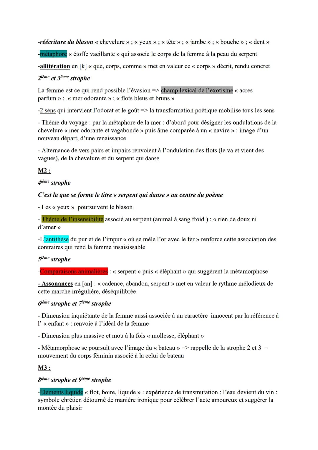 # SEQUENCE POESIE: Les Fleurs du Mal, BAUDELAIRE,
Parcours: Alchimie poétique, la boue et l'or
TEXTE: << Le serpent qui danse >>, << Spleen