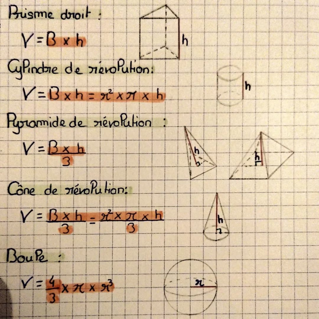 # Maths
## Aires:
### Cercle:
$A = \pi \times r^2$
$P = 2 \times \pi \times r$
### Triangle:
$A = \frac{b \times h}{2}$
### Parallélogra