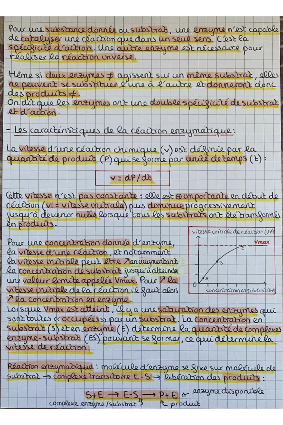Pour une substance donnée ou substrat, une enzyme n'est capable
de catalyser une réaction que dans un seul sens. C'est la
spécificité d'acti