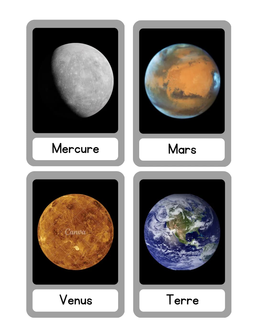 LES PLANÈTES DU
SYSTÈME SOLAIRE
Pluton n'est plus considérée
comme une planète du
système solaire depuis 2006. Mercure
Mars
Canva
Venus
Terr