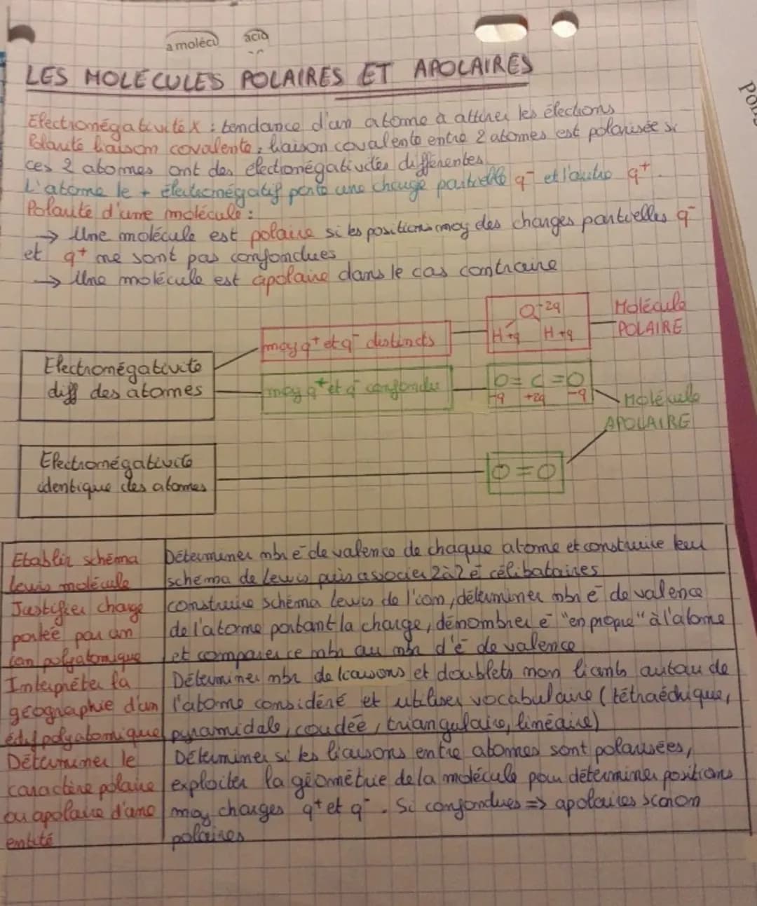 # STRUCTURE A LA POLARITÉ D'UNE
ENTITE CHIMIQUE
## SCHEMA DE LEWIS (atome, molécule, ion)
schéma de Lewis : représenter la structure électr