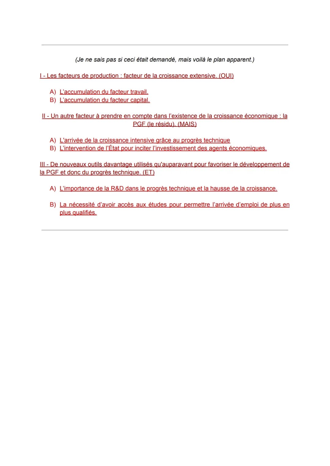 Amàlia Saraiva
DISSERTATION
Terminale 8
Les facteurs travail et capital sont-ils suffisants pour expliquer la croissance ?
La croissance