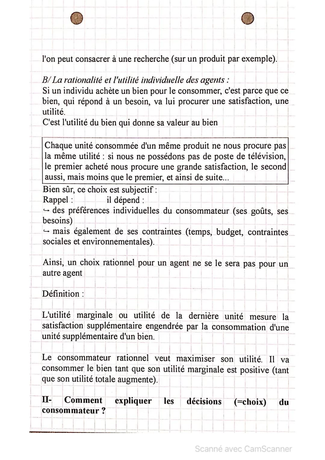 <h2>Les choix économiques et leurs déterminants</h2>
<h3>Les choix rationnels :</h3>
<p>Dans un monde de rareté, les agents économiques (mé