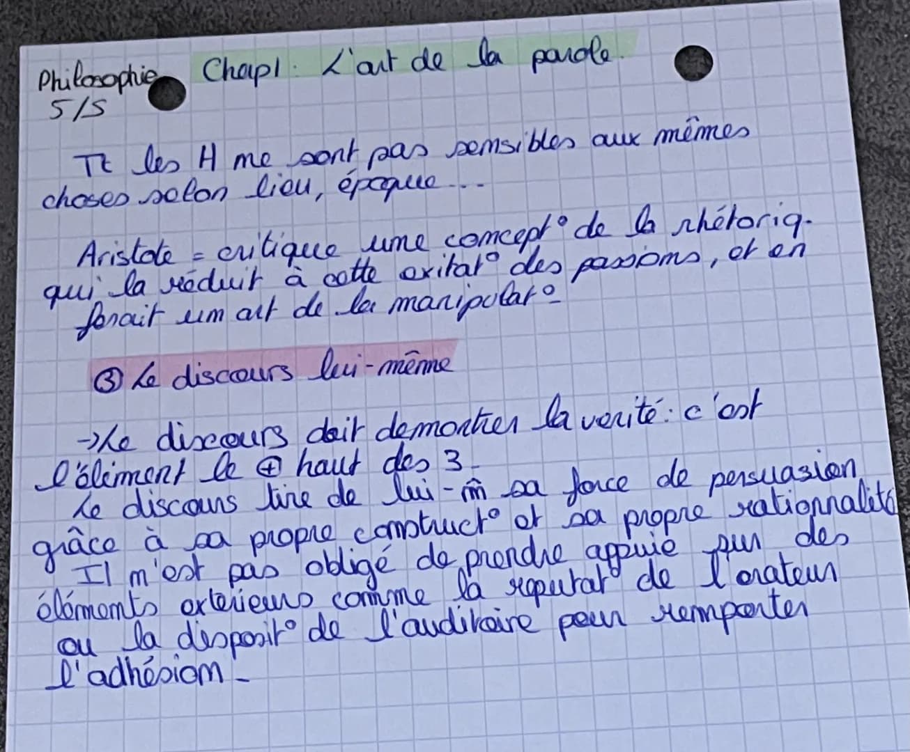 # Philosophie Chapitre I. L'art de la parole
4/5
ARISTOTE, La Rhelovique « la Rhetoriquer ast la
faculté de comsiderer, pour chaque questio