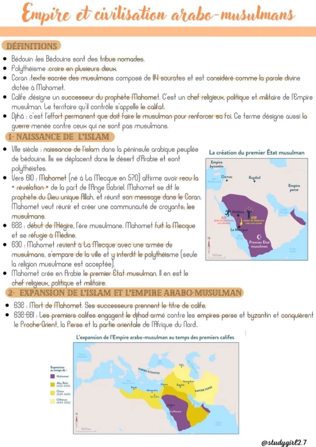 suite
# 3-LE RAYONNEMENT DE LA CIVILISATION ARABO-MUSULMANE
- De nombreux habitants de l'Empire se convertissent à l'islam. Les juifs et les
