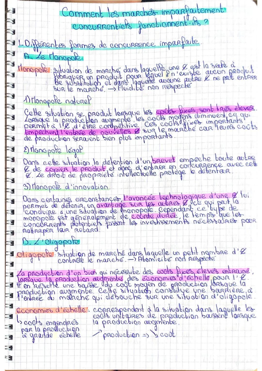 1re: comment les marchés imparfaitement concurrentiel fonctionnent-t-il ?