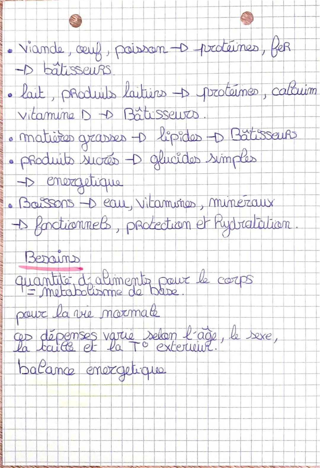 Biologie
→ les minéraux majeurs : apports > 100 mg
par jour.
→ oligoéléments: sous forme de traces.
28s groupes d'aliments
aliment = prod