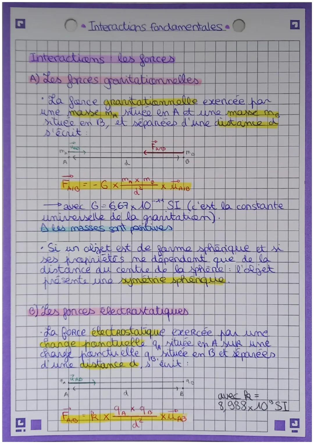 Interactions : les forces