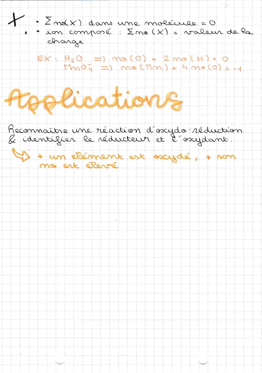 oxydation
Règles
1 Le nombre d'oxydation (no (x1) d'un élément
dans une
espèce conique constituée d'ions
monoatomique est égal à la charge p