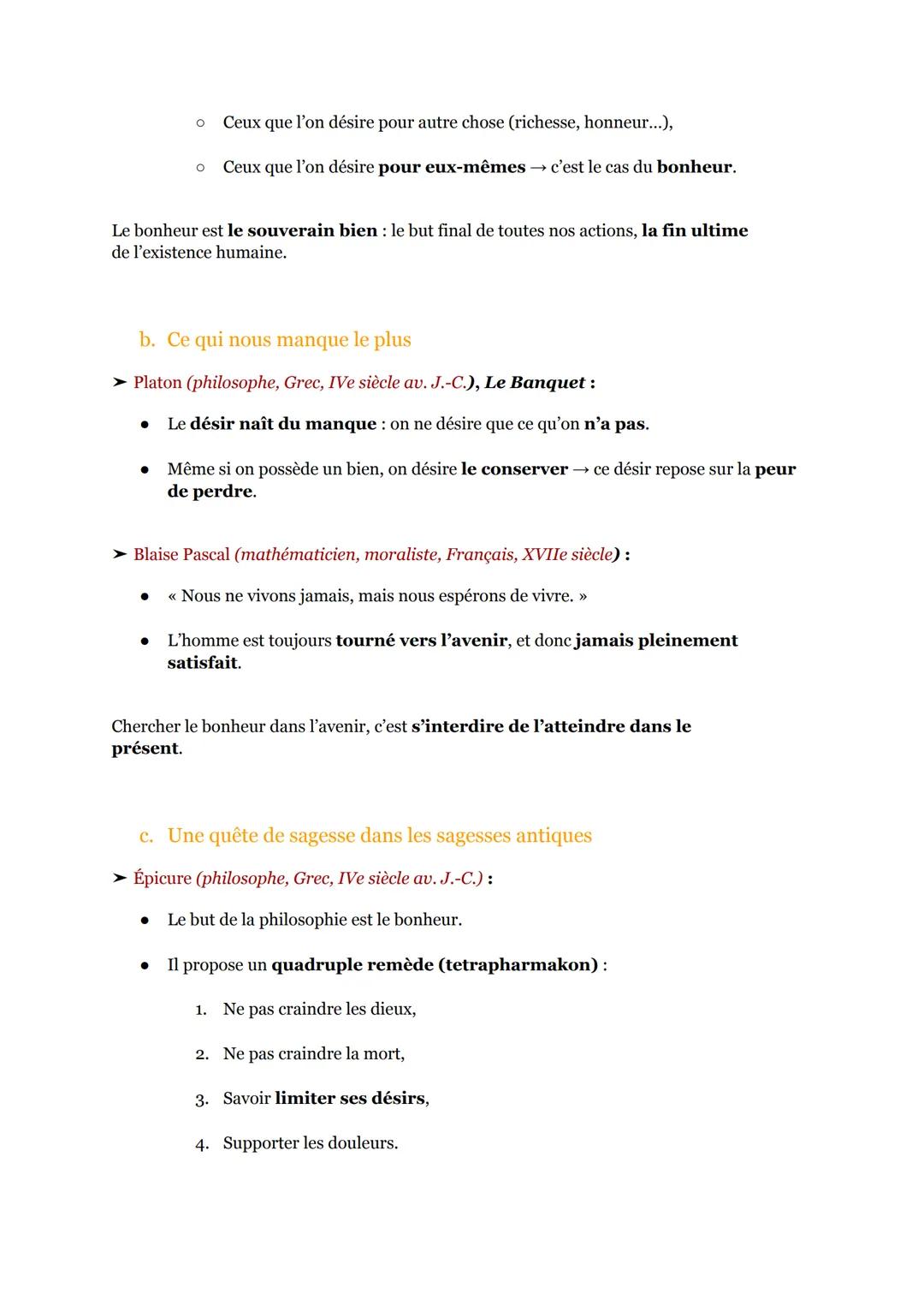 (15/17)
Le bonheur :
(Séquence 5 Partie 3)
Introduction :
Le bonheur : un concept fort et valorisé
* Contrairement au plaisir (satisfact