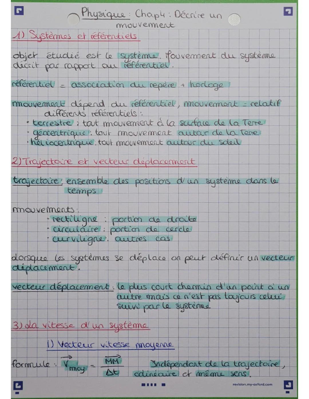 Décrire un mouvement