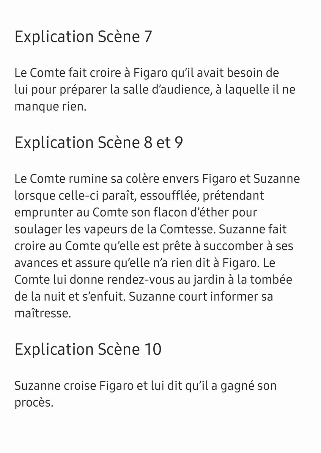 Le mariage de Figaro - acte 3
Explication Scène 1, 2 et 3
Le Comte règle une affaire avec Pédrille dans la salle
d'audience. Le valet tient