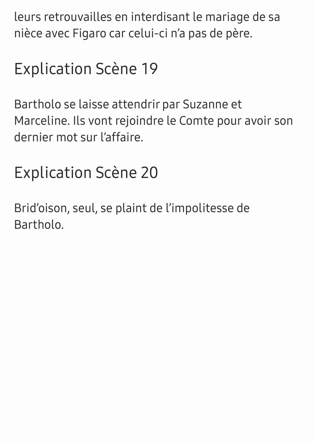 Le mariage de Figaro - acte 3
Explication Scène 1, 2 et 3
Le Comte règle une affaire avec Pédrille dans la salle
d'audience. Le valet tient