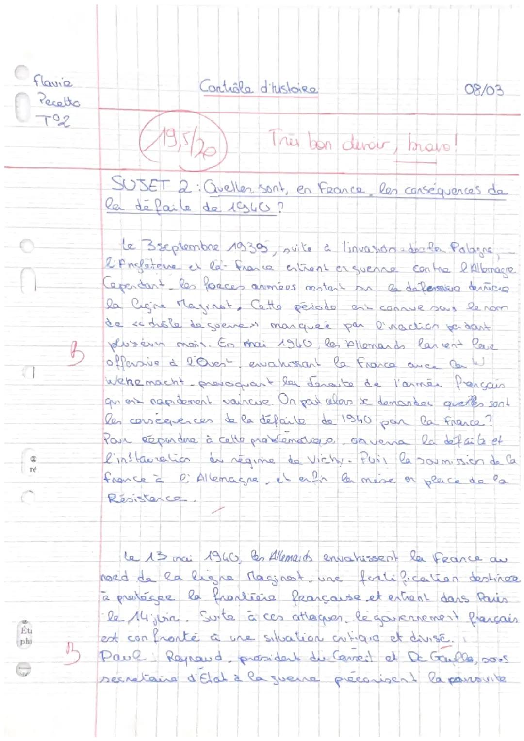 Dissertation d’histoire sur la seconde guerre mondiale