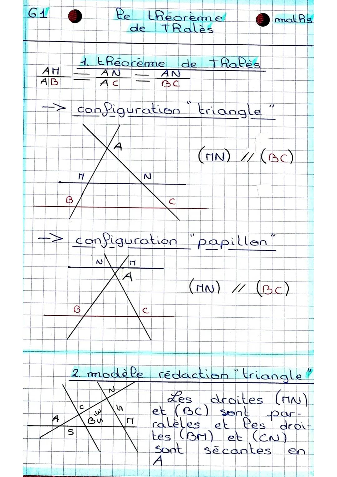 GA
B
AM
AB
-> configuration triangle
1. théorème de Thales
= AN
вс
11
B
S
Pe theoreème
de Thales
AN
A C
с
-> configuration "papillen
"X
A
35