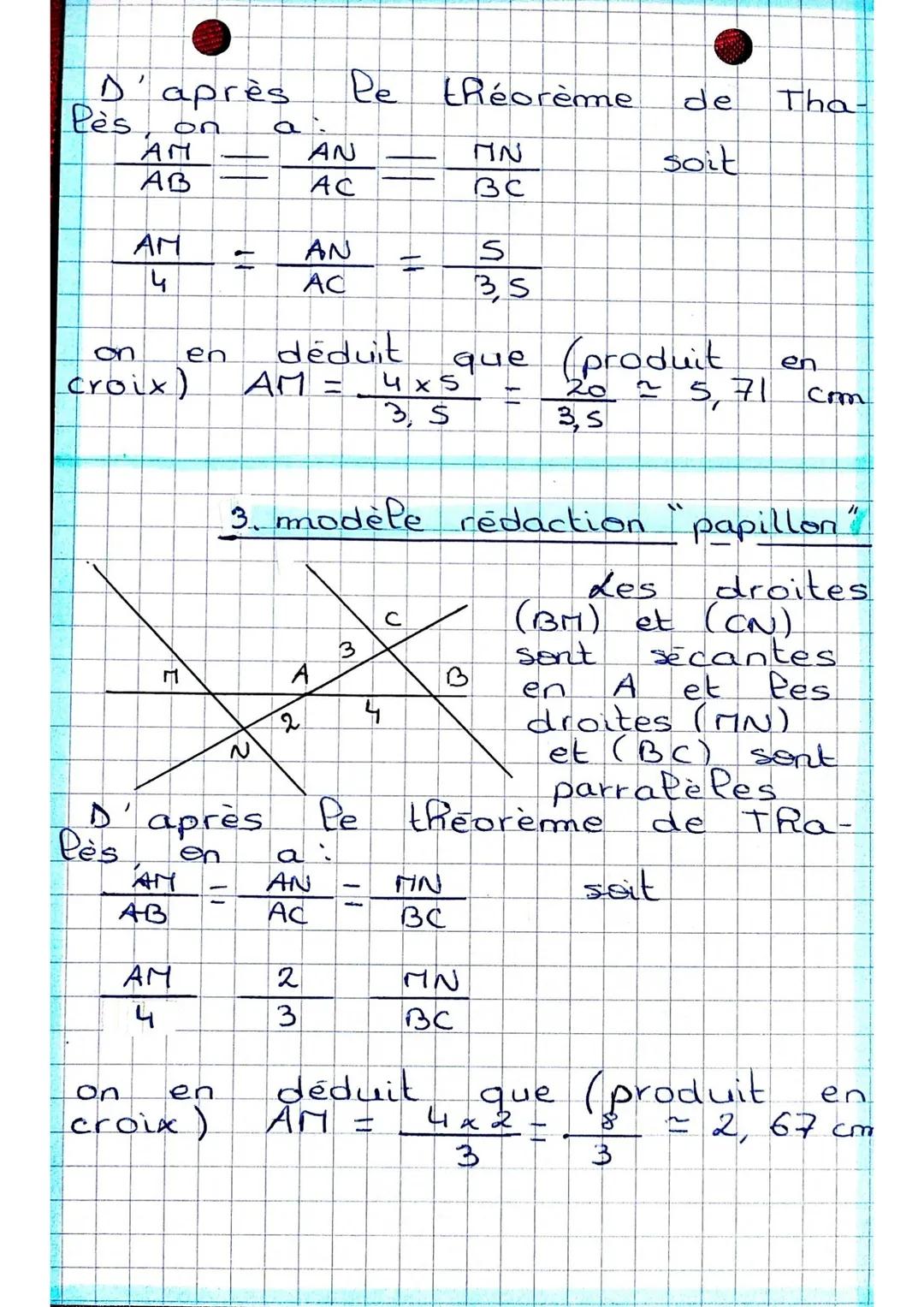 GA
B
AM
AB
-> configuration triangle
1. théorème de Thales
= AN
вс
11
B
S
Pe theoreème
de Thales
AN
A C
с
-> configuration "papillen
"X
A
35