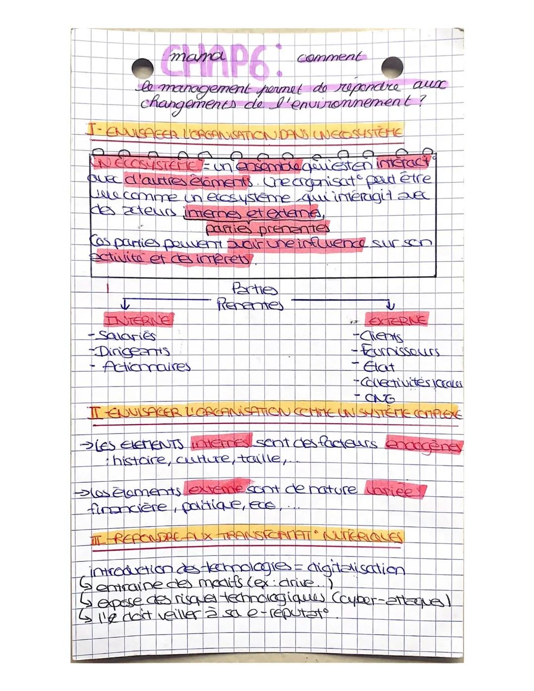Management- Comment le management permet de répondre aux changements de l’environnement ?