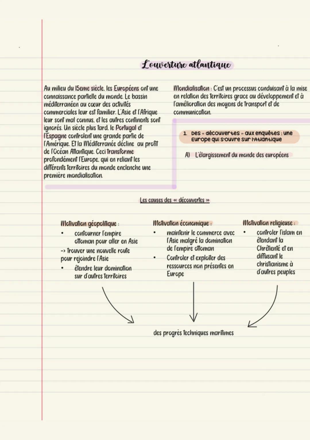 # L'ouverture atlantique
Au milieu du 15eme siècle. les Européens ont une
connaissance partielle du monde. Le bassin
méditerranéen au cœur