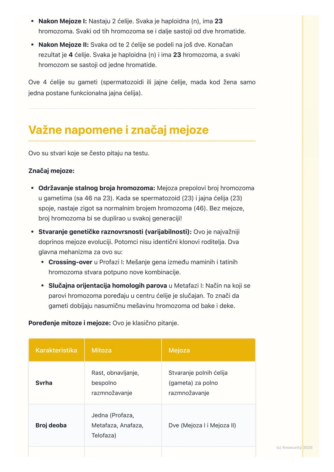 # Mejoza i značaj za polno
razmnožavanje
Uvod u mejozu
Mejoza je poseban tip ćelijske deobe koji se dešava samo u polnim žlezdama
(jajnici