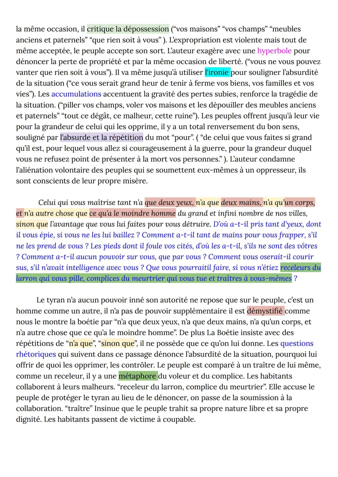 Analyse d'un extrait - chapitre 4
Dans ce passage puissant et virulent du Discours de la servitude volontaire (1549),
Étienne de La Boétie s