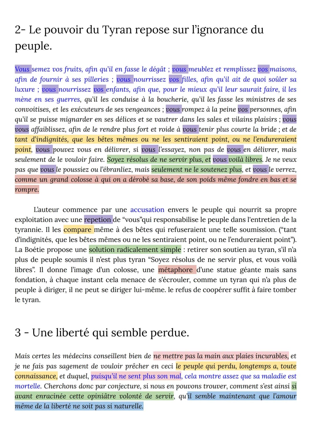 Analyse d'un extrait - chapitre 4
Dans ce passage puissant et virulent du Discours de la servitude volontaire (1549),
Étienne de La Boétie s