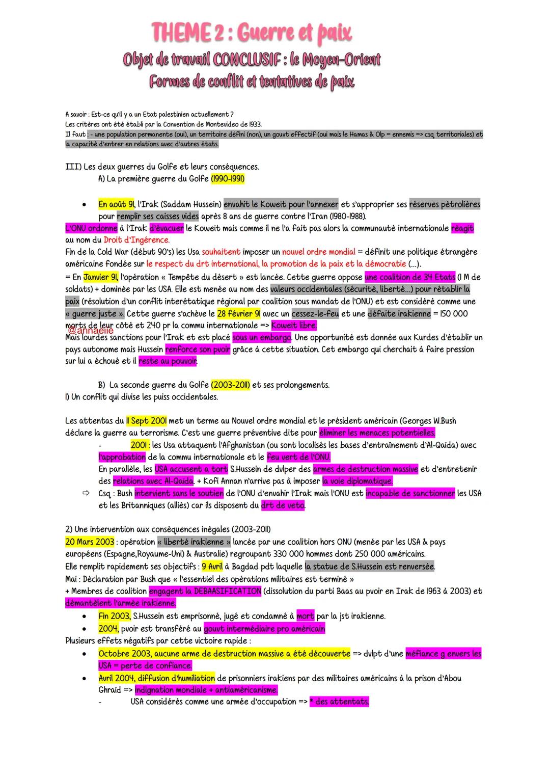 # THEME 2: Guerre et paix
Objet de travail CONCLUSIF : le Moyen-Orient
Formes de conflit et tentatives de paix
ID
Une région stratégique