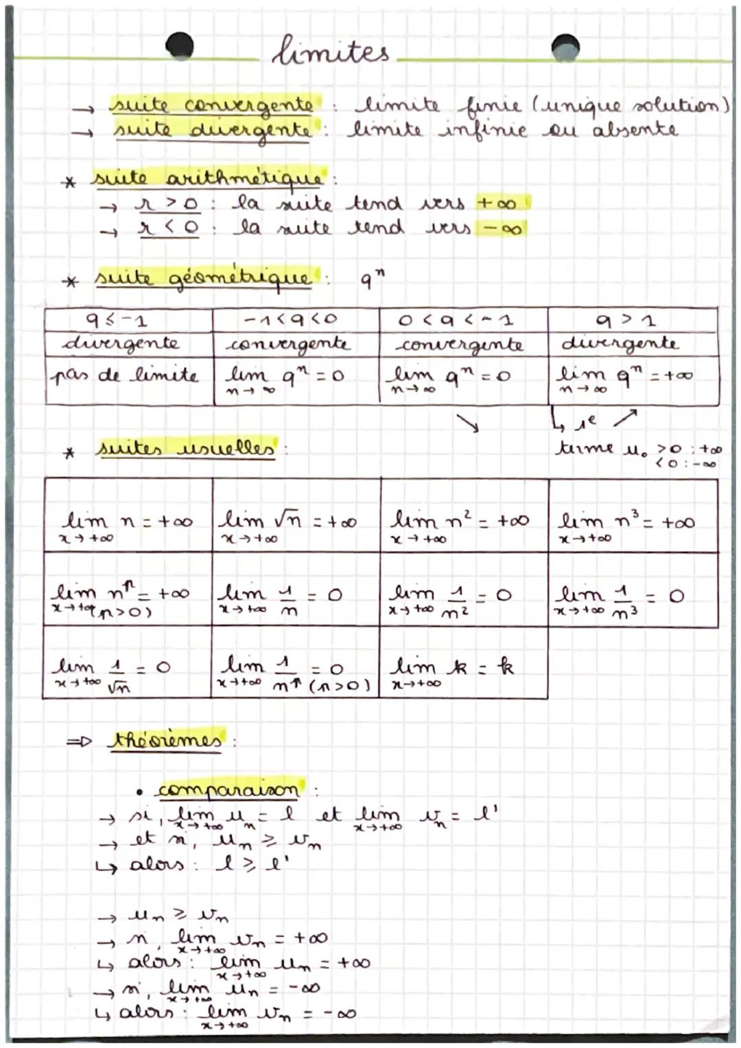 # Les suites
arithmétiques
← relation de recurrence: $M_{n+1} = M_n+r$
→ furmule explicite $u_m = u_0 + nr$
* sens de variation
→ $r=O$