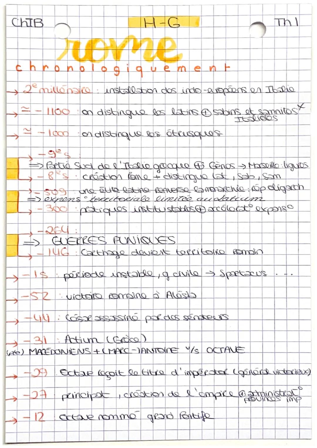 CHIB
H-G
Thi
rome
chronologiquement
→ 2º millénace installation dos indo-eropéens en Italie
→=-1100 on distingue los latins @sabins et samni