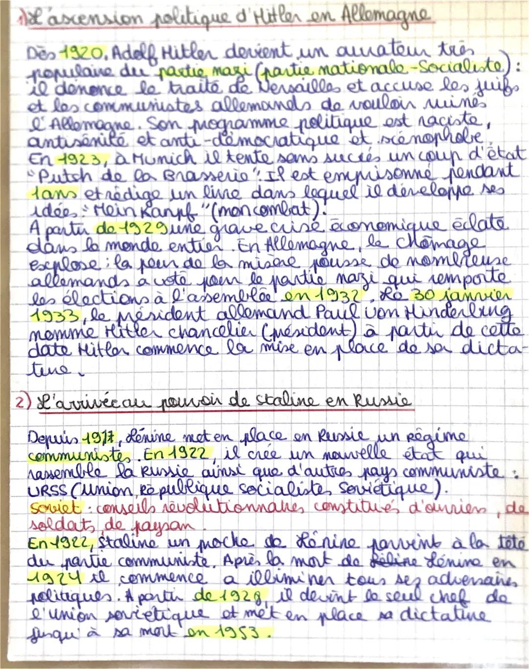 # l'ascension politique d'Hitler en Allemagne
Dès 1920, Adolf Hitler devient un aurateur très
populaire de partie nazi (partie nationale-So
